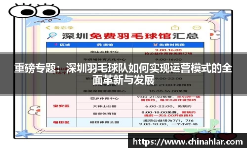 重磅专题：深圳羽毛球队如何实现运营模式的全面革新与发展